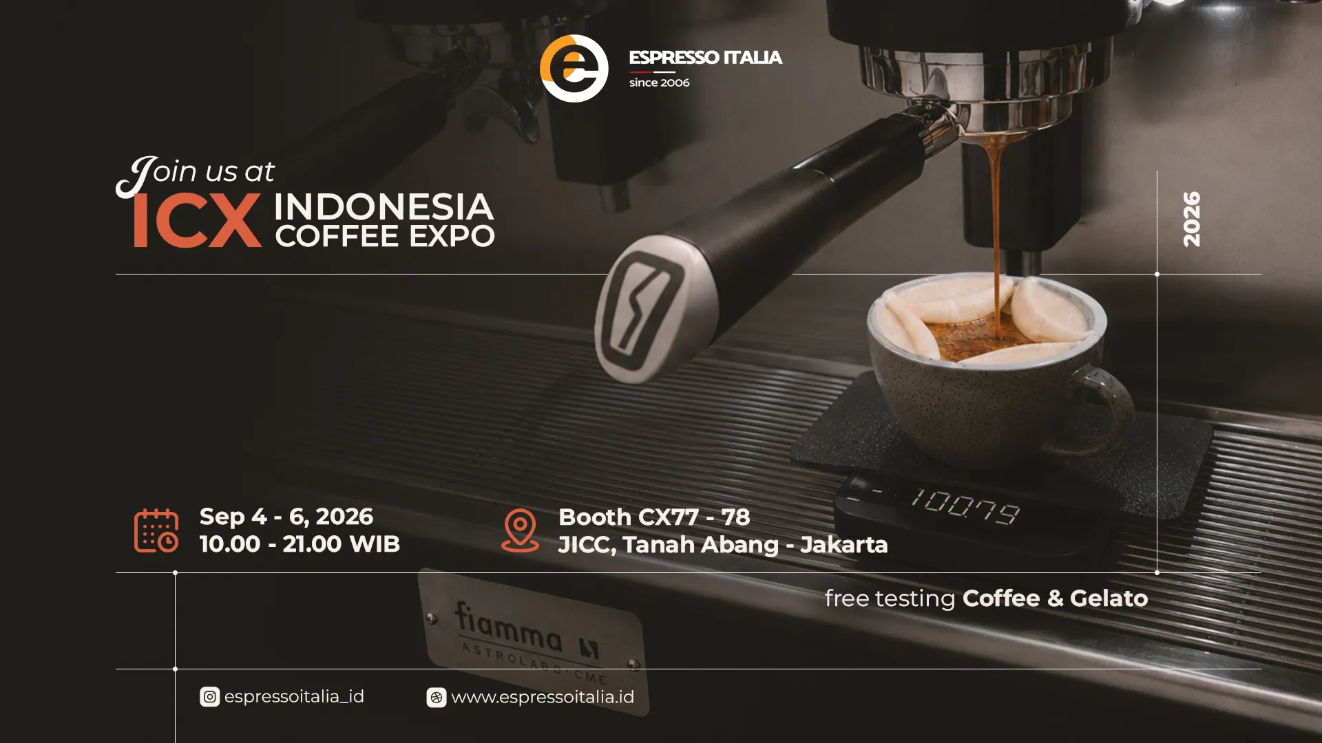ICX Jakarta 2026 – Indonesia Coffee Expo – Espresso Italia Booth CX77-78